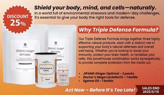 Triple Defense Formula Set 2 Supplements that strengthen the immune system, improve brain function, and promote cell health